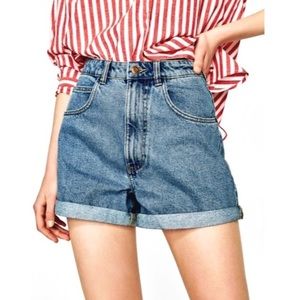 Zara high waisted mom shorts